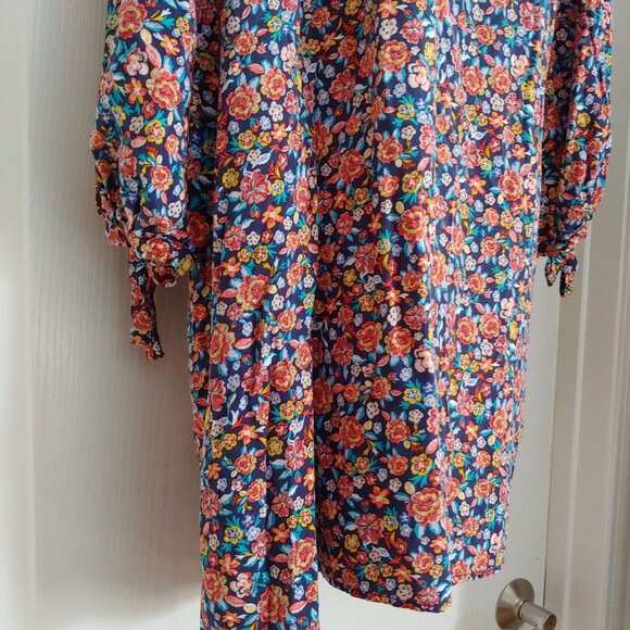 Old Navy Floral Colorful Flowy Boho Long Sleeve Modest Dress XXL - Picture 8 of 14